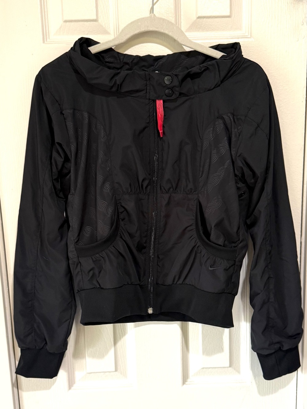 Nike Black Jacket with pink Zip Accent - Women